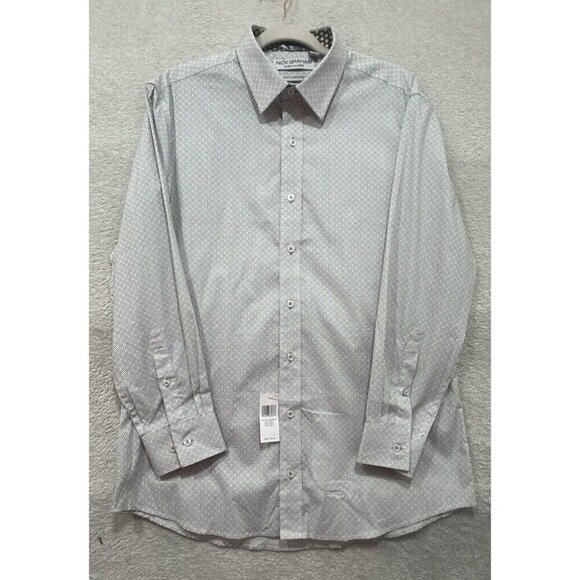 NWOT Nick Graham Everywhere Men‎ Size Large Stretch L/S Shirt Modern Fit Gray - Picture 2 of 9